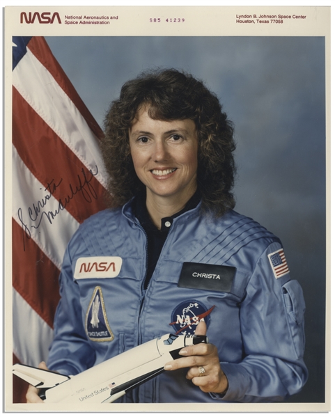 Challenger Astronaut Christa McAuliffe Signed 8'' x 10'' Photo -- With Steve Zarelli COA
